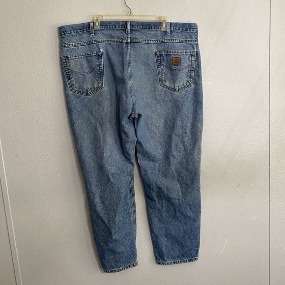 Carhartt B18 DST Men’s Jeans Straight Fit Size 46x30 Blue Denim Cotton Work - Picture 6 of 7